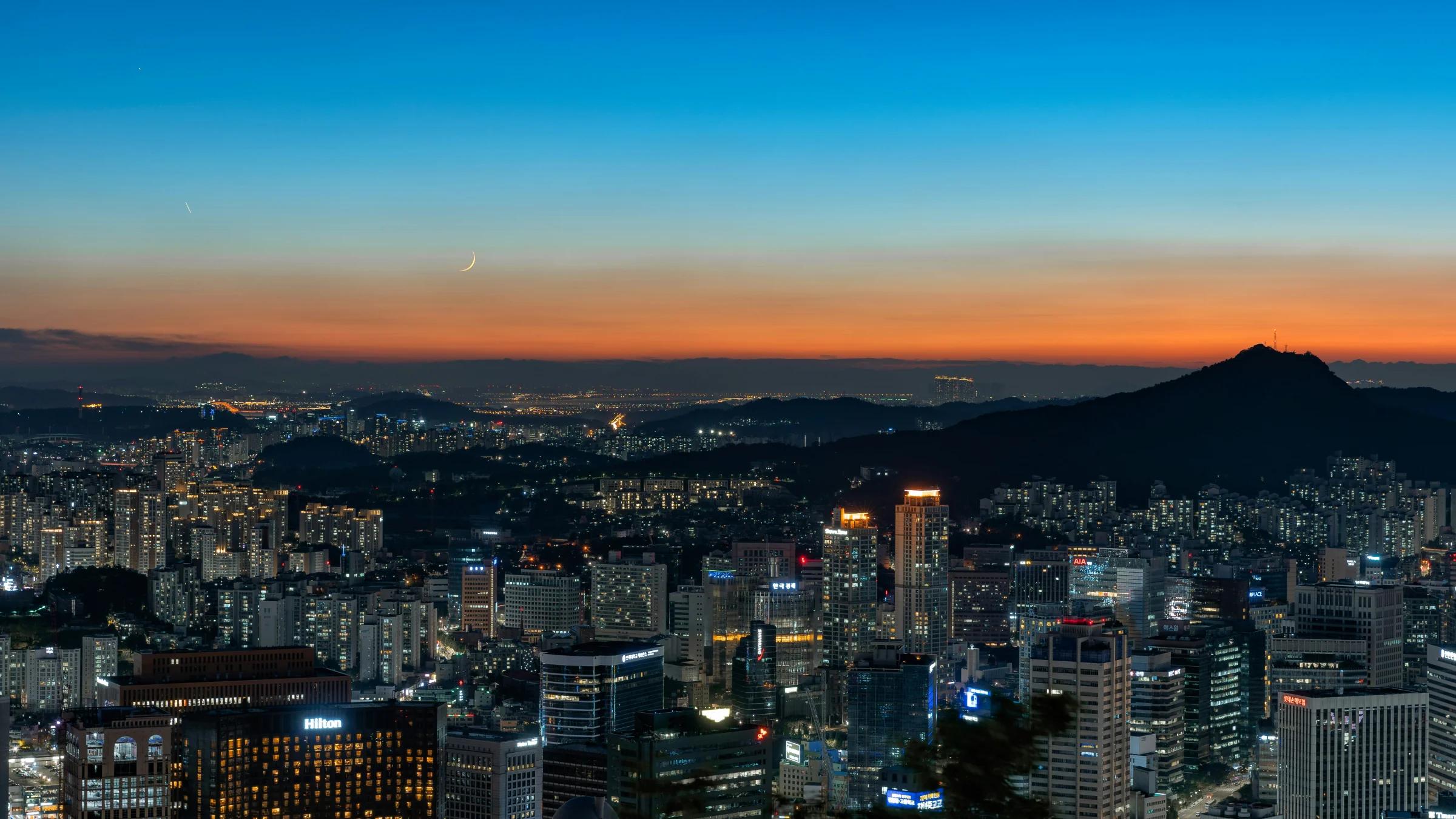 Seoul skyline at dusk